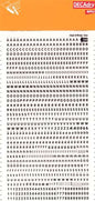 Apli Letras y Numeros Transferibles Super 3mm 997 Caracteres - Negros Brillantes