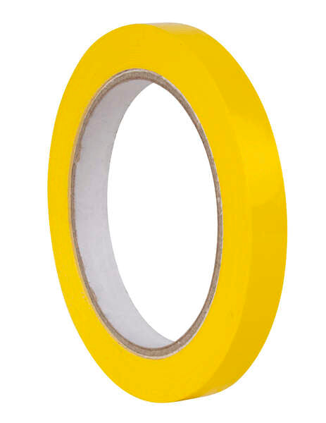 Apli Cinta Adhesiva Amarilla 12mm x 66m - Resistente al Agua y a la Intemperie - Facil de Cortar y Manipular - Ideal para Etiquetar y Marcar - Amarillo