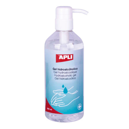 Apli Gel Hidroalcoholico Desinfectante - 500ml - 70% Etanol - sin Aclarado - Normativa Antivirica - Dosificador - Ideal Contra Bacterias y Virus