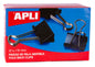Apli Pinzas Abatibles 30x51mm - Acero Templado Negro - Asas Niquel - 12 Unidades - Sujecion Hasta 220 Hojas
