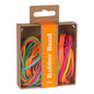 Apli Fluor Collection Gomas Elasticas - 25gr - Caja Kraft con Eurohole - Colores Fluorescentes: Fucsia, Amarillo, Naranja y Turquesa - Pack de Recambio para Expositor Ref 15146