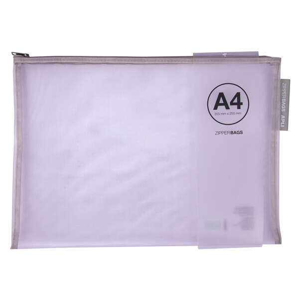 Apli Sobres Porta-Todo Nylon Transpirable A4 - Tacto Agradable, Portatiles, Resistentes y Duraderos - Ideal para Documentos, Equipos Electronicos y Viajes - Colores Surtidos