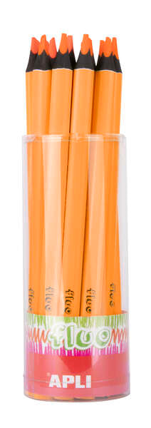 Apli Jumbo Fluor Lapiz Triangulares 5mm de Grosor - Mejor Sujecion y Mayor Cobertura - Color Naranja Fluor