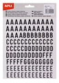 Apli Letras Adhesivas de Palo Mayusculas - Altura 15mm - Pack de 4 Hojas con 468 Letras - Color Negro