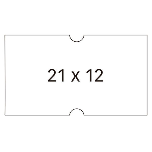 Apli Etiquetas Blancas para Maquinas Etiquetadoras de Precios de 1 Linea - Tamaño 21x12mm - Pack de 6 Rollos con 1000 Etiquetas Cada Uno - Adhesivo Permanente con Cantos Rectos - Compatibles con Etiquetadoras Apli Modelo 101418 y 101948