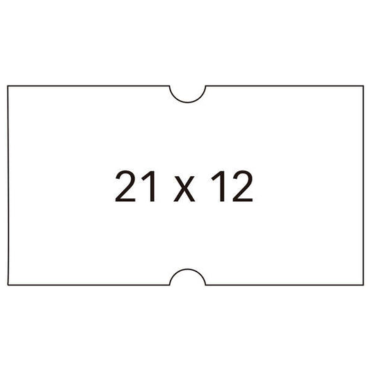 Apli Pack de 6000 Etiquetas Blancas para Maquinas Etiquetadoras de Precios de 1 Linea - Tamaño 21 x 12mm - 6 Rollos con 1000 Etiquetas Cada Uno - Adhesivo Removible y Cantos Rectos - Alta Calidad y Compatibles con Modelos 101418 y 101948