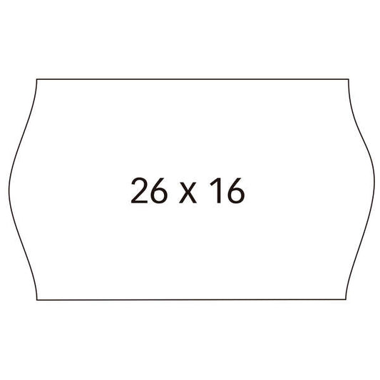 Apli Etiquetas Blancas para Maquinas Etiquetadoras de Precios de 2 Lineas - Tamaño 26 x 16mm - Adhesivo Permanente con Cantos Sinusoidales - Alta Calidad y Compatibles con Modelos 101419 y 102365
