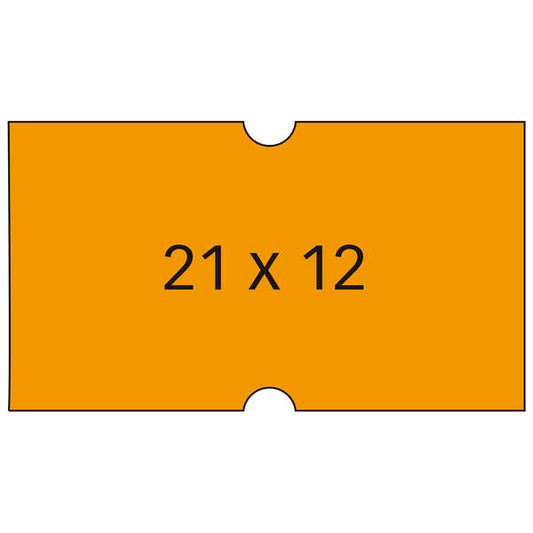 Apli Etiquetas Naranjas 21x12mm para Maquinas de Precios de 1 Linea - Pack de 6 Rollos con 1000 Etiquetas/Rollo - Adhesivo Removible y Cantos Rectos - Alta Calidad para Marcaje Claro y Preciso - Compatibles con Etiquetadoras Apli Modelo 101418 y 101948