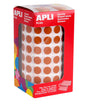 Apli Gomets Redondos Marron Ø 10.5mm - 59 Hojas Pretroqueladas - 5192 Gomets por Rollo - Ideal para Escuelas y Talleres Infantiles - Adhesivo Permanente Base Agua - Normas EN-71 y FSC