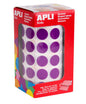 Apli Gomets Redondos Lila Ø 15mm - 59 Hojas Pretroqueladas - 2832 Gomets por Rollo - Adhesivo Base Agua - Normas EN-71 y FSC - Desarrollo de Psicomotricidad Fina