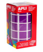 Apli Gomets Cuadrados Lila - 20 x 20mm - 59 Hojas Pretroqueladas - 1770 Gomets por Rollo - Ideal para Escuelas y Talleres Infantiles - Normas EN-71 y FSC - Adhesivo Base Agua - Materiales 100% Reciclables