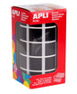 Apli Gomets Cuadrados Negros 20x20mm - 59 Hojas Pretroqueladas - 1770 Gomets por Rollo - Ideal para Desarrollar Habilidades y Capacidades en Niños - Cumple con Normas de Calidad y Seguridad
