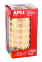 Apli Gomets Redondos de Ø 10.5mm en Oro Metalizado - 59 Hojas Pretroqueladas - 5192 Gomets por Rollo - Ideal para Actividades Infantiles - Cumple con Normas de Calidad y Seguridad