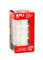 Apli Gomets Redondos Holograficos - Tamaño Ø 15mm - Adhesivo Permanente - 59 Hojas Pretroqueladas - Desarrolla la Psicomotricidad Fina y Trabaja Varias Capacidades y Habilidades
