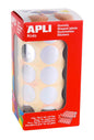 Apli Gomets Redondos Plata Metalizado Ø 20mm - 59 Hojas Pretroqueladas - 1770 Gomets por Rollo - Ideal para Escuelas y Talleres Infantiles - Cumple Normas EN-71 y FSC