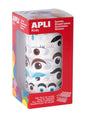 Apli Gomets Ojos de Colores - 23 Formas Diferentes - 30 Hojas Pretroqueladas - 1380 Gomets por Rollo