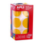 Apli Pack de 708 Gomets Redondos Ø 33mm - 59 Hojas Pretroqueladas - Adhesivo Permanente - Ideal para Escuelas Infantiles y Colegios - Color Amarillo