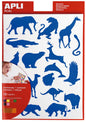 Apli Gomets Animales Salvajes - 204 Unidades por Bolsa - Formas de Elefante, Tigre, Jirafa y Mas - Adhesivo Base Agua y Materiales 100% Reciclables