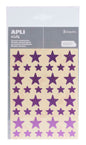 Apli Gomets Estrella Holograficos - Tamaño 12.5mm y 19.5mm - Adhesivo Permanente - 120 Unidades por Bolsa - Desarrollo de Habilidades y Creatividad - Color Lila