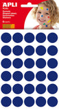Apli Bolsa de 180 Gomets Redondos Ø 20mm - Adhesivo Permanente - Desarrollo de Habilidades y Creatividad - Ideal para Escuelas Infantiles - Color Azul Oscuro
