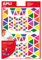 Apli Gomets Triangulares Removibles - Tamaños Surtidos - 648 Gomets por Bolsa - Desarrollo de Habilidades y Creatividad - Colores: Verde, Naranja, Rosa, Azul, Rojo, Lila y Amarillo