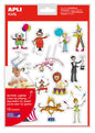 Apli Bolsa de Gomets Tematicos el Circo - 168 Gomets en 12 Hojas - Adhesivo Removible - Ideal para Escuelas - Adhesivo Base Agua - Libre de Disolventes - Divertidas Ilustraciones - Colorido Circo