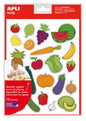 Apli Bolsa de Gomets Tematicos Frutas y Verduras - 276 Gomets - Adhesivo Removible - Desarrollados con Educadores - Ideal para Escuelas - Normas EN-71 y FSC - Coloridos