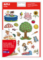 Apli Gomets Tematicos el Verano - 72 Gomets en 3 Hojas - Ilustraciones Educativas de Objetos y Animales Veraniegos - Adhesivo Removible - Adhesivo Base Agua - Libre de Disolventes - Coloridos