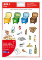 Apli Pack de 276 Gomets con Tematica El Reciclaje - Adhesivo Removible - Ilustraciones Divertidas - Ideal para Escuelas - 100% Reciclables