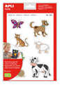 Apli Gomets Tematicos Animales xL - 28 Gomets en 2 Hojas A4 - Desarrollados con Educadores - Adhesivo Removible - Tamaño xL sin Borde - Adhesivo Base Agua - Libre de Disolventes - Coloridos