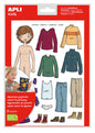 Apli Bolsa de Gomets Tematicos Vestirse Niño - 35 Gomets - Adhesivo Removible - Desarrollados con Educadores - Normas EN-71 y FSC - Adhesivo Base Agua - Libre de Disolventes - ECF - 100% Reciclables - Colorido