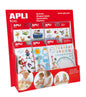 Apli Expositor Gomets Tematicos - Tamaño Mostrador - 60 Bolsas Incluidas - Temas Variados - Colorido