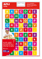 Apli Gomets Tematicos Letras - 12 Hojas (840 Gomets) - Adhesivo Removible - Ideal para Aprendizaje de Lectura y Escritura - Adhesivo Base Agua - Libre de Disolventes - Color Variado