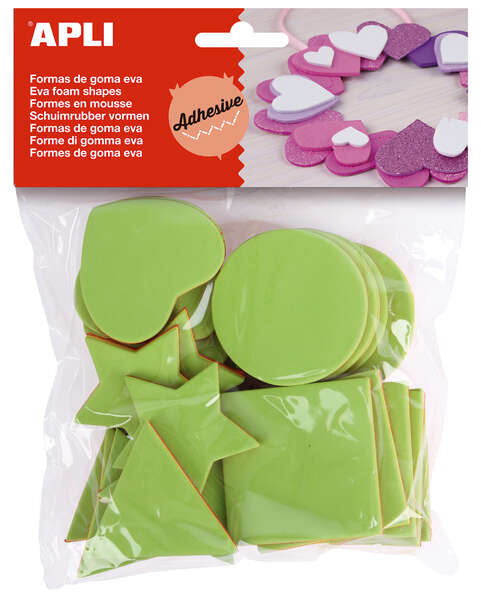 Apli Formas Goma Eva Multicapa 25 U - Material de Alta Calidad - Multicolor - Facil de Cortar y Pegar