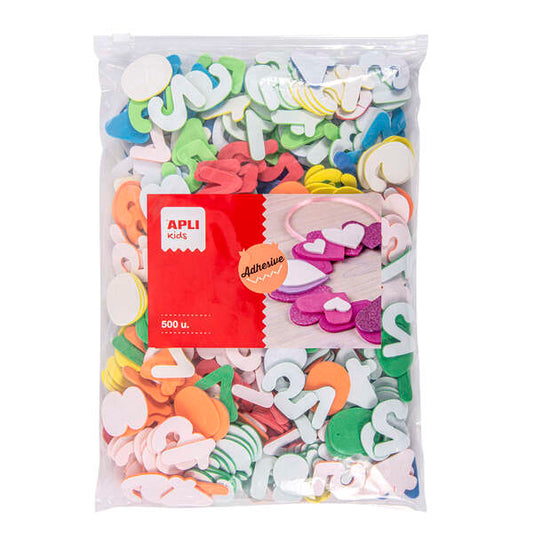 Apli Formas Goma Eva Adhesivas Numeros 500U - Faciles de Pegar - Vistosas - Ideales para Manualidades