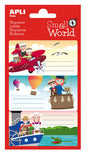 Apli Etiquetas Adhesivas Escolares Aviacion - Tamaño 83x43mm - 9 Etiquetas por Bolsa - Adhesivo Permanente de Alta Calidad - Diseño Aviacion - Color Blanco
