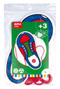 Apli Juego de Aprendizaje para Atar Zapatos - Plantilla de Plastico en Forma de Zapato de 100x210mm - Desarrolla Psicomotricidad Fina y Coordinacion Mano-Ojo - Cordon Rojo