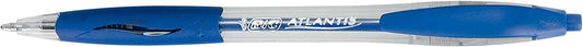 Bic Atlantis Classic Boligrafo Retractil - Punta de 1mm - Cuerpo Transparente con Grip - Color Azul - Cantidad: 12