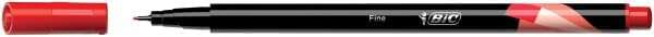 Bic Intensity Fine Rotulador de Punta Fina de 0.8mm - Trazo de 0.4mm - Tinta con Base de Agua - Color Rojo - Cantidad: 12