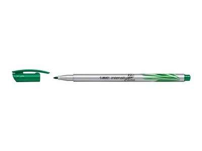 Bic Intensity Medium Rotulador de Punta Media de 0.8mm - Tinta con Base de Agua - Color Verde - Cantidad: 12