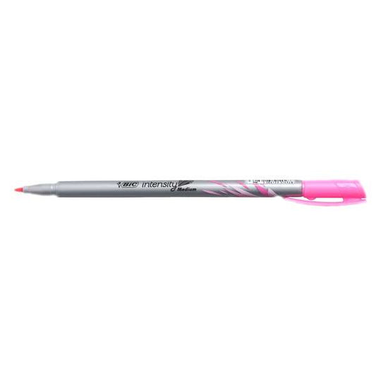 Bic Intensity Medium Rotulador de Punta Media de 0.8mm - Tinta con Base de Agua - Color Rosa - Cantidad: 12