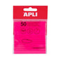 Apli Notas Adhesivas Transparentes Bloc 50 Hojas 75x75mm - Para Anotar sin Perder la Visibilidad del Texto o la Imagen - Resistentes al Agua - Color Rosa
