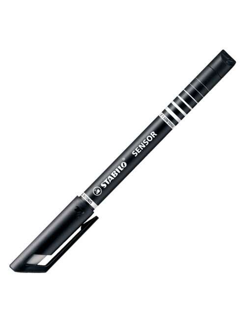 Stabilo Sensor Rotulador de Punta Fina Amortiguada - Trazo de 0.3mm - Color Negro - Cantidad: 10