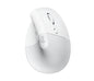 Logitech Lift Raton Vertical Bluetooth e Inalambrico USB 4000dpi - 5 Botones - Uso Diestro - Color Blanco