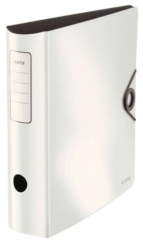 Leitz Active Solid Archivador de Palanca para formato A4 - Lomo Ancho Redondeado de 75mm - Mecanismo de 180° - Cierre con Goma Elastica - Color Blanco