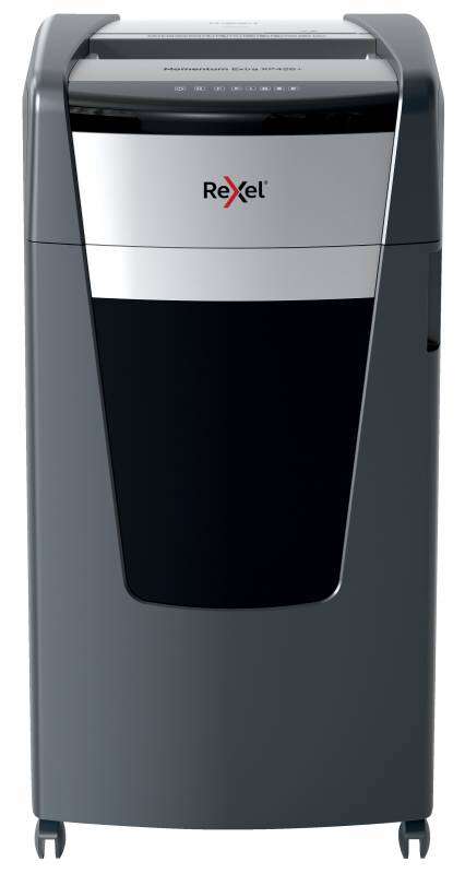 Rexel Momentum Extra XP426+ Destructora de Papel de Corte en Particulas sin Atascos - 26 Hojas A4 - Tecnologia de Deteccion Activa Anti Atascos - Alto Nivel de Seguridad P4 - Negro