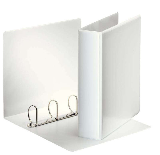 Esselte Carpeta Canguro Gama Basica A4 4 Anillas 4D 50mm - Capacidad para 480 hojas A4 (80 g/m²) -  Color Blanco - Cantidad: 10