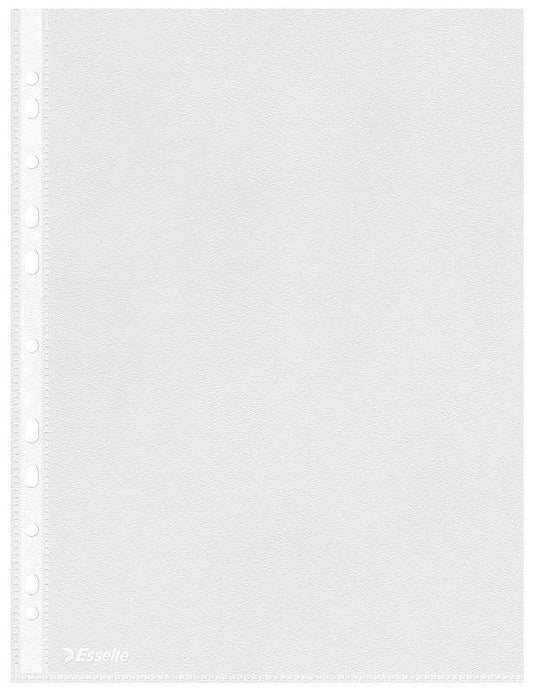 Esselte Eco Pack de 100 Fundas Multitaladro Portadocumentos A4 - Lamina de PP Reciclable Transparente de 0,05mm - Acabado Piel de Naranja - 11 Taladros
