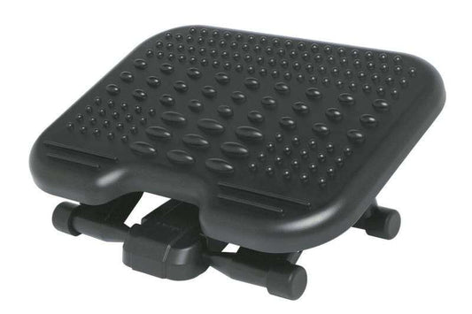 Kensington Reposapies Solemassage - Altura Ajustable 7,5-12,5cm - Inclinacion 30 Grados - Superficie Estimulante - Color Negro