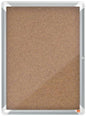 Nobo Vitrina para 4 Hojas A4 con Superficie de Corcho - 532x692x37mm - Puerta de Cristal de Seguridad - Marco de Aluminio - Color Natural